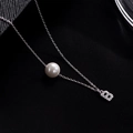 Elegant S925 silver necklace with a white pearl and a micro-set letter B pendant - Letter B