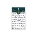 3D embossed doodle nail stickers with blue and yellow moon and UFO illustrations TS-1650 - Doodle World-New Embossed (TS-1650)