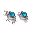 3D Retro Emaille Globus Anhänger aus Edelstahl mit 18mm Höhenmaß im Detail - Globus