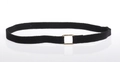 Handmade black woven strap accessory featuring a vintage style rectangular metal buckle - 56-58cm / Black Fabric Rectangular Metal Buckle Decorative Strap (AB24)