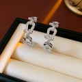 Argent avec Tige d'Oreille en Argent (Plaqué Or Véritable)