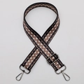 Ethnic wavy geometric strap for handbags with dark gunmetal lobster clasps - No. 598 (Zigzag Wave) / Gunmetal