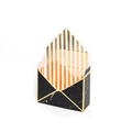 Envelope gift box with black marble texture and gold trim for flower arrangements - Black Marble with Gold Stripes / 20x7x29.5CM