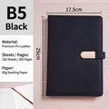 B5 black premium PU leather business notebook with secure buckle and 100 sheets - B5 (With Buckle / 100 Sheets) / Black
