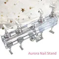 Aurora magnetic nail art display set with long acrylic base and five movable chess supports - Aurora Iridescent