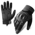 Black tactical gloves featuring hard shell knuckle protection and anti-slip mesh fabric - M / Z910 / Black