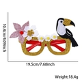 Glittery tropical toucan party glasses with specific dimensions 19.5cm width and 10.4cm height - White Flower Toucan Style