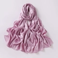 Detail of soft purple chiffon shawl with elegant silk texture and fluid drape effects - Light Purple