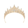 Scintillante corona dorata per donna con strass di cristallo e design floreale traforato - Oro con pietre bianche