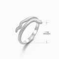 Silver minimalist snake-shaped adjustable open ring made of stainless steel - Silver Ring 133