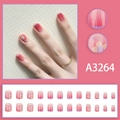 Selbstklebende Kunstnägel mit rosa Farbverlauf, Blumenmuster und French-Tips 24er-Set - Rosa Lila Verlauf Gänseblümchen Muster Kleber Typ (A3264)
