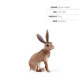 Miniature brown squat rabbit figurine made of PVC with realistic fur texture - Brown Squatting Rabbit 127-397