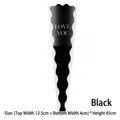 Single rose packaging bag in black with LOVE YOU print and wavy edge design - Mermaid Single Bag-Black / 50 Sheets/Pack