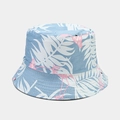 Cappello da pescatore reversibile azzurro con stampe di fenicotteri e palme - M (56-58cm) / Celeste Fenicottero