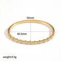 Detailed size measurement view of 18k gold plated stainless steel bangle with diamonds - Open Round Diamond Bangle (TB7221)
