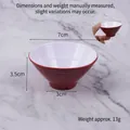 Miniature red and white bowl for dollhouse kitchen 7cm diameter 13g toy accessory - 7cm Red Udon Bowl (Large)