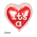 22 inch heart shaped aluminum foil balloon with pink grid pattern and it's a text - 22 Inch It's a Heart Red