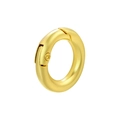 Detailed view of polished 18K gold-plated round spring clasp for DIY jewelry making - Small Round / Gold