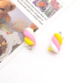 Pink yellow and white resin marshmallow charm pendants with metal loops for DIY crafts - Pink Yellow White Marshmallow