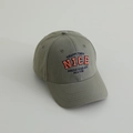 Close-up of military green cotton baseball cap with orange NICE letter embroidery - 52-54cm (3-8 Years) / Olive Green