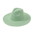 Cappello fedora classico in feltro di lana verde menta con tesa larga e corona a pizzico - Verde Menta