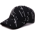 Casquette de baseball graffiti noire avec motifs éclaboussures pour protection solaire - Noir