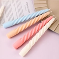 Spiral tapered candles in blue, peach, pink, and white for home decor soy wax aesthetic - Style B Champagne Yellow