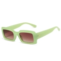Rectangle sunglasses with mint green frame and brown gradient lenses for a retro look - Jelly Green Frame / Gradient Tea Lens