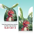 Cartoon dinosaur rabbit ear treat bag for candy packaging, size 13.8x23+3cm - Broad-leaf Dinosaur / 50 Pieces