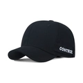 Solid black soft top baseball cap with white CONTROL embroidery for men and women - Adjustable / Black