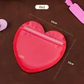 Red heart-shaped resealable jewelry pouch in 10x10cm size with clear sealing strip - 10*10CM / Red