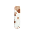 Thick coral fleece cat paw socks with brown spots for winter warmth and sleep - Polka Dot Coffee