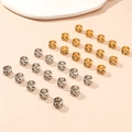 Détail de perles de cheveux cylindriques en métal doré et argenté pour tresses et dreads - 30Pcs Q935 Anneaux de Tresse Forme S Rétro 2 Couleurs