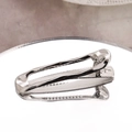 Pinza para el pelo moderna de metal plateado con diseño geométrico hueco e irregular - Plateado