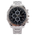 Orlando men's business watch with silver stainless steel strap and black dial - Black Dial Silver Band