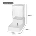 Minimalist white automatic pet waterer with transparent reservoir and dimensions - Waterer / Basic Style / White