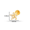 Golden flower labret stud with white zircon petals measuring 0.58cm by 0.61cm - Five-Petal Flower (0159-4#) / Gold Yellow