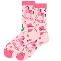 Pink mid-calf socks with horse and cactus patterns and Cowgirl text print - EU 36-42 / Cowgirl Pink Horse