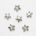 Detailed view of silver starfish metal pendants with textured surface for DIY jewelry - Pack of 30 / Smoke Gray