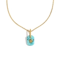 Collana in acciaio inossidabile placcata oro 18K con ciondolo a stella in acrilico - Texture Blu Ciano (Oro-7)
