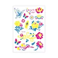 Fluorescent flower and butterfly temporary tattoo sticker set CSYG-006 for arm DIY - Fluorescent CSYG-006