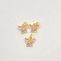 Elegant gold-plated brass butterfly pendants with pink cubic zirconia stones - Pendant Only / Pink
