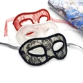 Maschere in pizzo da donna in nero, bianco e rosso per feste in maschera e eventi - Colori Misti (Set di 3) / Set di 3 pezzi