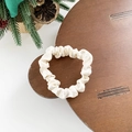 Elegant cream white satin scrunchie with high elasticity for durable hair styling - Small / Cream