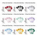 5-piece silicone kitchen utensil set in nine vibrant colors with white gift packaging - 5pcs Set (Color Box) / Red