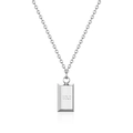 Minimalist silver bar necklace featuring a rectangular pendant with GOLD engraving - GOLD Bar Style / Silver