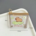 Mini mesh capybara coin purse with zipper and cute emotional stability print - Crocodile & Capybara (Mesh)