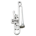Antique silver trumpet musical instrument pendant charm for DIY jewelry and necklaces - 1Pc Suona Trumpet 33x14mm