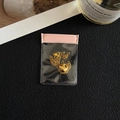 Gold pendant necklace in a transparent protective jewelry bag with a pink seal - Pink Transparent / 5*7cm