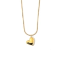 Collana con ciondolo a cuore in oro 18 carati lucido per donna con catena in acciaio inossidabile - Cuore / Oro